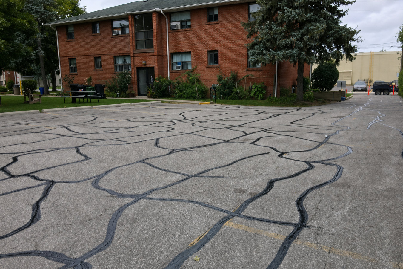 Asphalt crack sealing